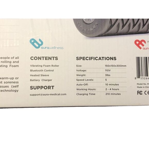 Aura Fitness Heated Vibrating Foam Roller BT Studded Pain Relief Therapy - Picture 14 of 16